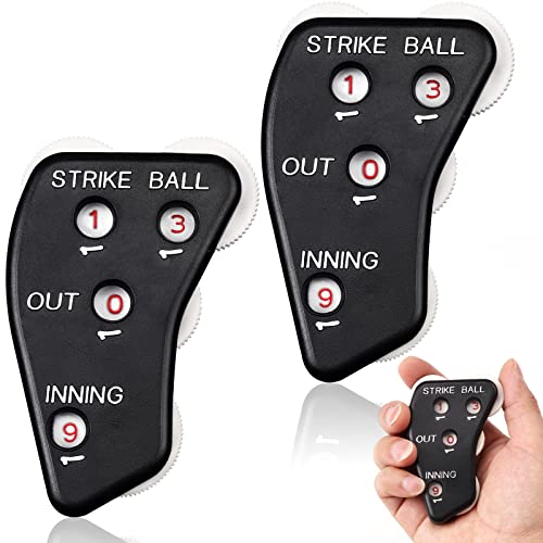 PECMER 4-Dial Umpire Indicator 2 Pcs Umpire Accessories Set Baseball Counter Clicker Baseball Umpire Gear Umpire Gear Set for Softball