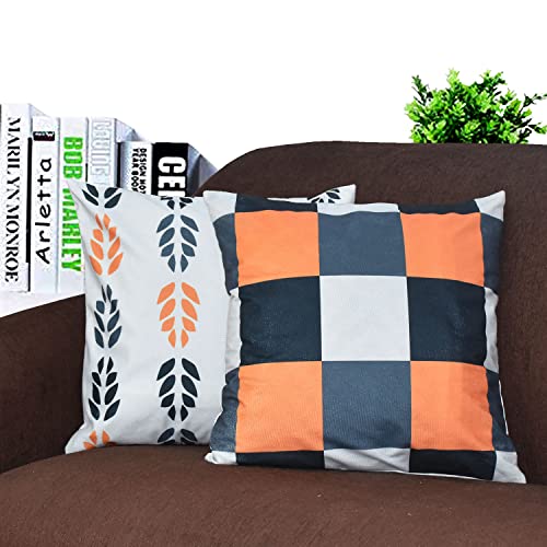 Image of ohello Designer Printed Holland Velvet Throw Pillow Covers 16 inch x 16 inch or 40 x 40 cm Set of 2 - Designer Square Pillow Covers /Cushion Covers for Bed, Sofa,Chair, Bed & Living Area | 003