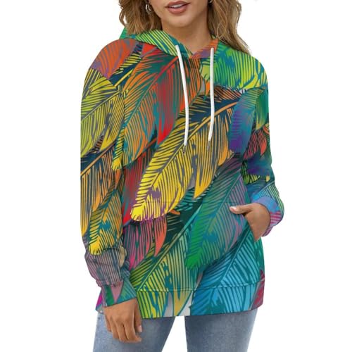 Sweat à capuche plumes de couleur pour en finir avec les pulls ternes