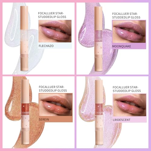 Mrettick 6PCS Glitter Lip Gloss,High Shine Shimmer Lipstick,Long Lasting Plumping Lipgloss,Hydrating,Moisturizing,Non-Sticky and Lightweight Formula for Lip Color,Iridescent - Image 4