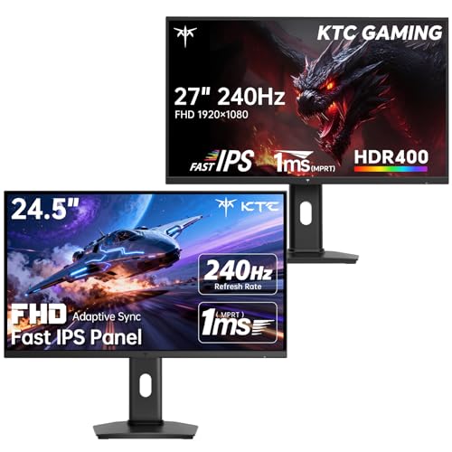 Image of KTC FHD 1080P 240Hz Gaming Monitor, IPS Computer Monitor with Adaptive Sync, Height Pivot Tilt Adjustable, Vesa Mount, H25T7-3 & H27F7