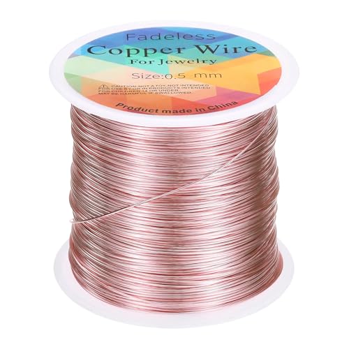 sourcing map Artistic Wire 203ft Length 24 Gauge Copper Craft Jewelry Wrapping Wire Tarnish Resistant Beading for Jewelry Making Supplies Crafting, Pink