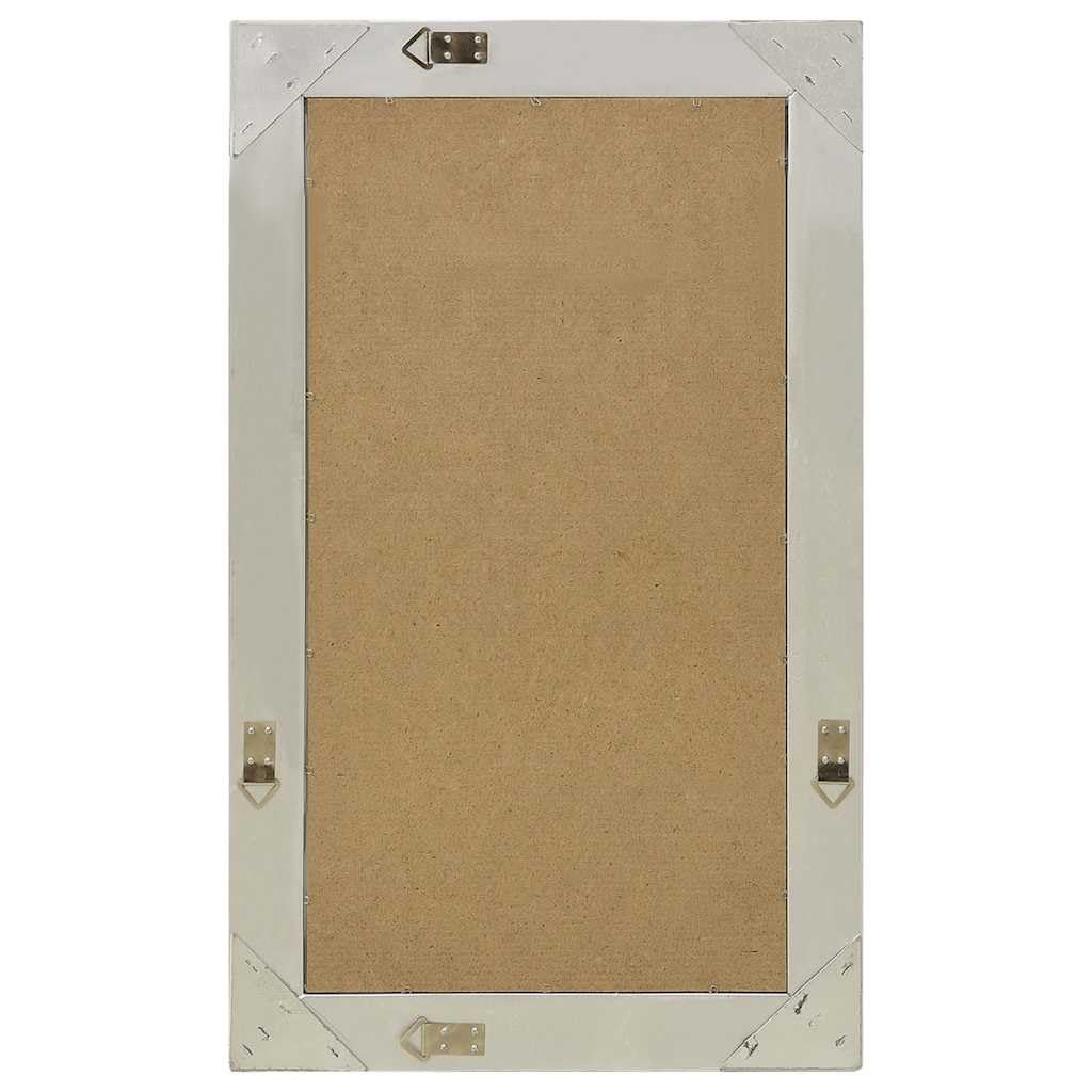 Lustro ścienne w stylu barokowym 50x80 cm srebrne z ozdobną drewnianą ramą