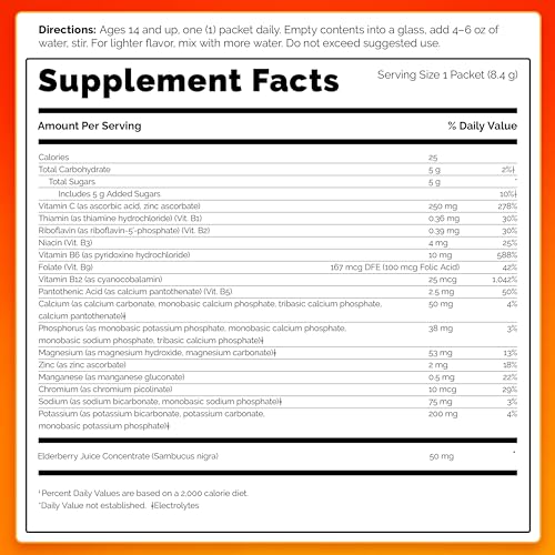 Emergen-C PF160119 Elderberry Fizzy Drink Mix, Elderberry Immune Support, Natural Flavors, With High Potency Vitamin C thumb #8