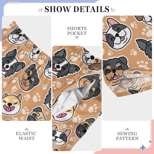 ZZXXB Puppy Dog Footprint Boys Long Pants Soft Trousers Elastic Waist Kids Lounge Bottoms with Pockets S-XL4