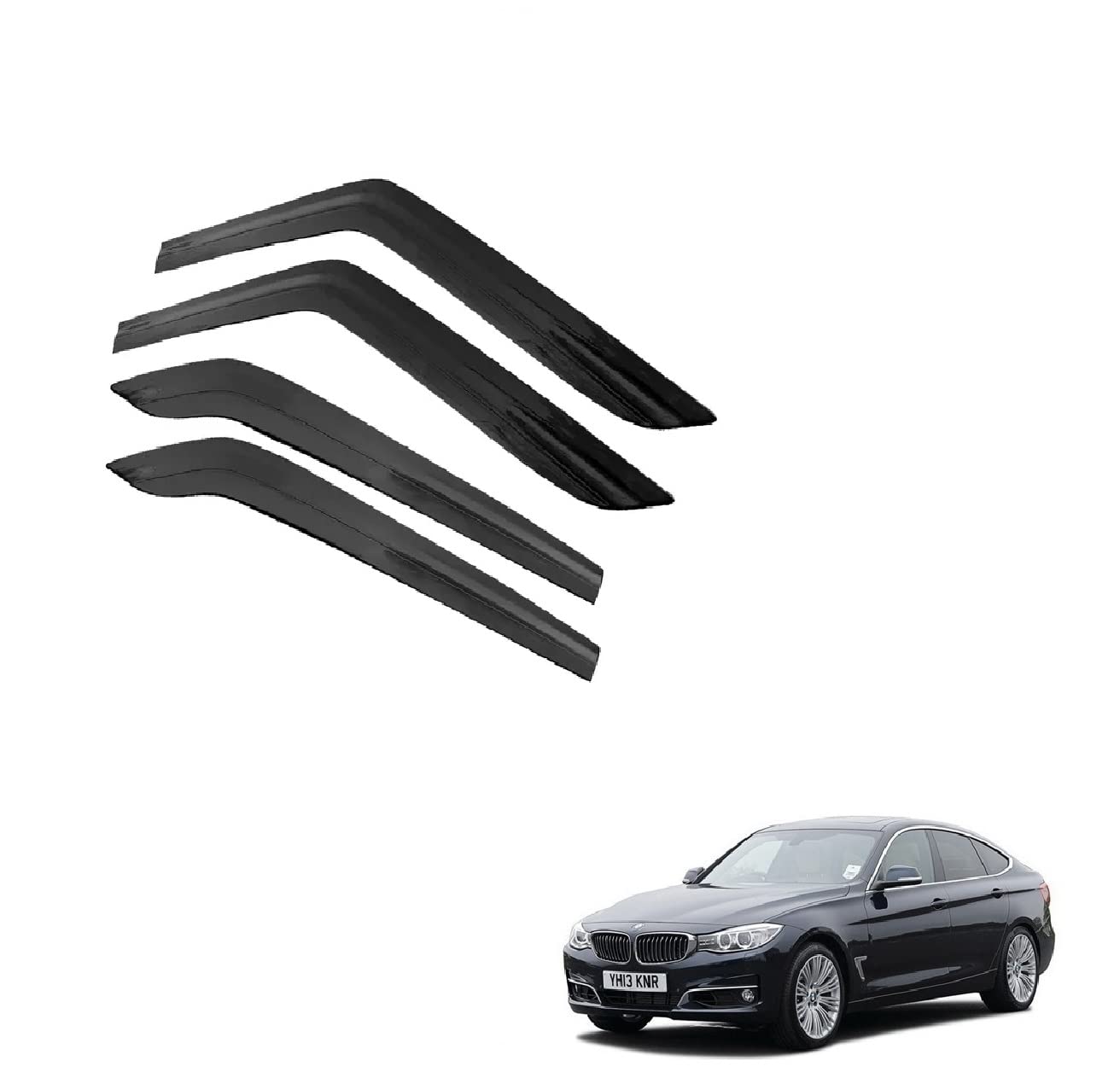 Kozdiko Door Visor/Rain Visor/Wind Deflector Compatible for BMW 3 GT