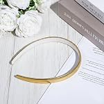 Gold Headband for Women and Girls, 0.5 Inch Satin Hard Headband Cute Golden Hairband Fashion Faux Leather Hair Accessories - Image 4