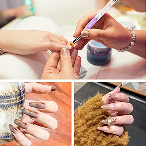 1 Stück UV Gel Nagelbürste Mit Strass Griff Nylon Haar Ombre Pinsel Pro Nagelkunstwerkzeuge 4# – Bild 7