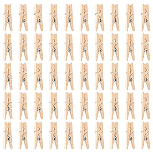 tiopeia 200 Pièces Mini Pinces à Linge Bois, 25 * 4mm Pinces à Linge Décoratives en Bois Pinces à Linge Clips pour la Tenue de Photos Arts Crafts Cover