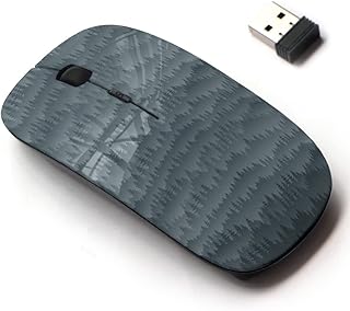 2.4G Wireless Mouse with Cute Pattern Design for All Laptops and Desktops with Nano Receiver - Mountains Forest