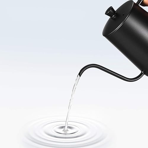 Miniatura 7 de MERMOO YILAN Gooseneck Coffee Kettle 21oz Pour Over Drip Pot 600ml Long Narrow Spout Stainless Steel Water Dripper Kettle for Tea & Coffee(Silver)