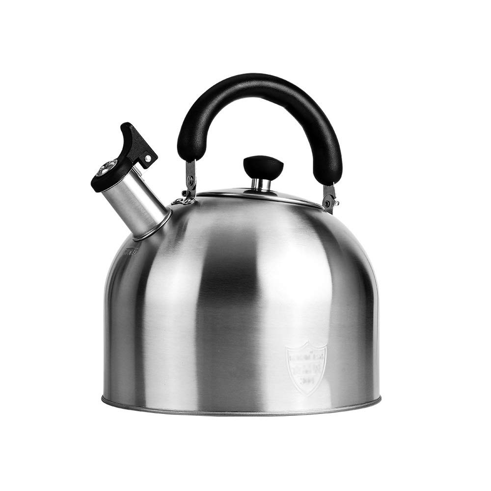 Bouilloire métallique en acier inoxydable avec finition miroir et grande capacité domestique