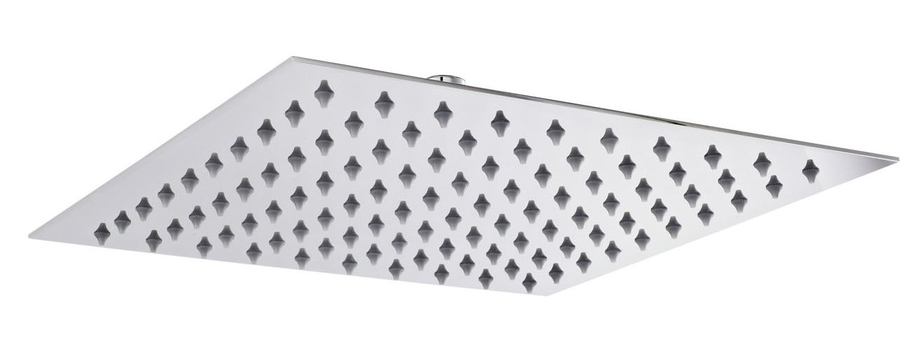 Kibath 466351 Grifo monomando empotrar CAS salida pared. Acabado cuadrado cromo brillo. Incluye soporte con toma agua, flexo PVC plateado, brazo ducha y rociador extraplano, 1