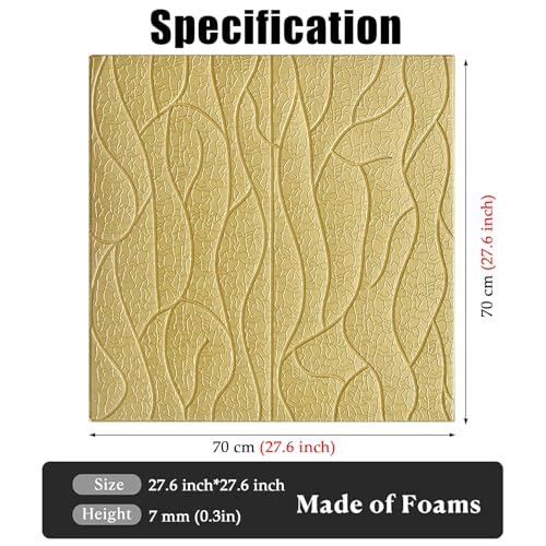 Paneles de pared 3D de PVC con acabado dorado texturizado de gran formato para techos elegantes 5