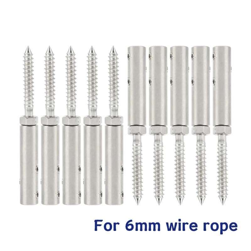 Morsetti per Fune 10 pz Vite A Mano Morsetto Fune Metallica for Viti di Ritardo da 6mm con Grano Esagonale Bulloni Fibbia Morsetti per I Cavi