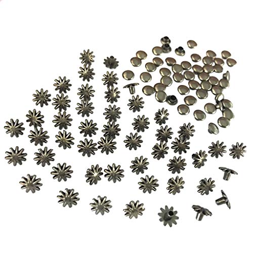 AMLESO 30 Pieces Flower Rivets Decorative Rivets Snap Fasteners for Leather DIY