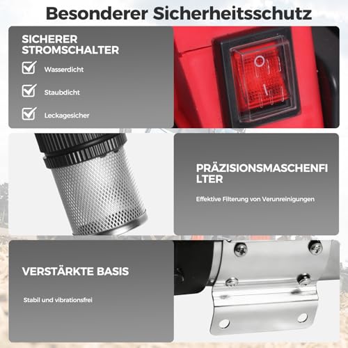 Bostar Akku Dieselpumpe 21V 4.0Ah (Kompatibel mit Makita 18V), 45L/min Heizölpumpe Selbstansaugend (5m) & Förderhöhe 10m, Set mit Automatik-Zapfpistole & 5 Ersatzflügeln, für Traktor & Heizung