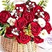 BLEUM CADE 50 Pcs Red Roses Artificial Flowers, Real Touch Velvet Roses Fake Flowers Bulk, Artificial Roses Bouquet with Long Stems Bridal DIY Wedding Party Centerpiece Decorations