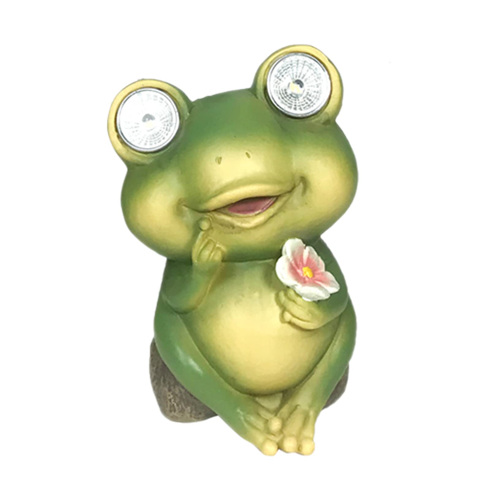Lazyspace Frog Solar Lights, Resin Frog Sculptures Statues Solar Frog Lights Outdoor Garden with Bright Eyes