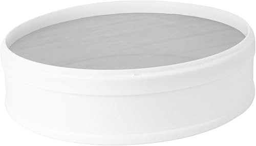 1 colador redondo de acero inoxidable de malla fina para hornear uso en cocina y cocinar tamiz de harina color blanco herramienta de cocina