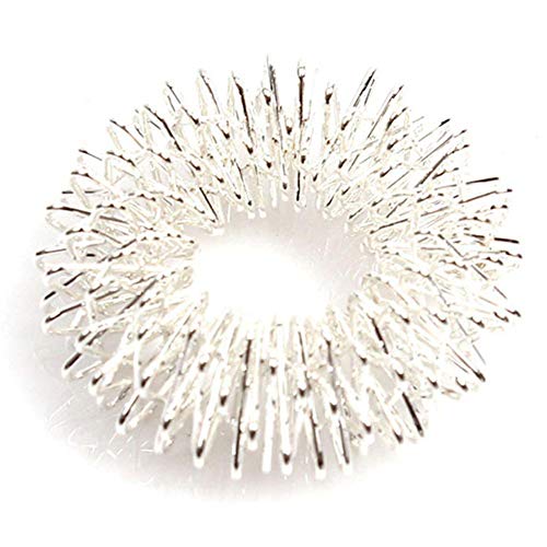 ahomi 10 stücke Fingermassagering für Hand Entspannen Gesundheitswesen Akupunktur (Silber)