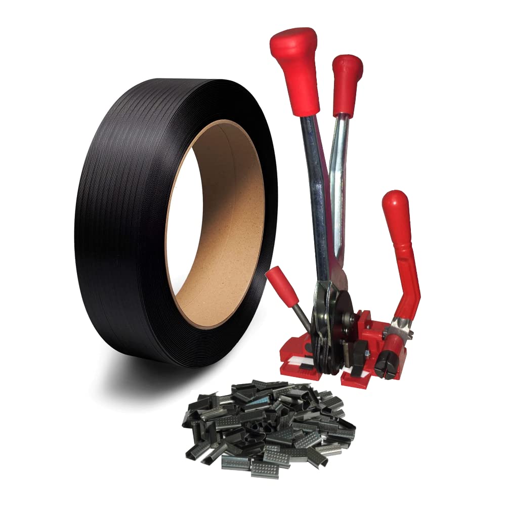 BUD - KIT REGGITURA ROTOLO Ø392 mm REGGETTA REGGIA 15x0,8 mm 1500 m TENDIREGGIA MANUALE + 700 SIGILLI