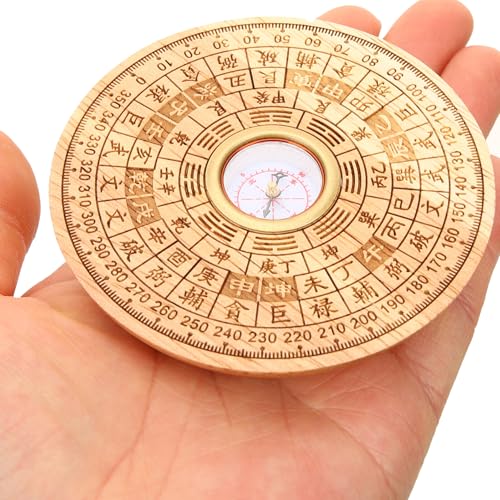 Brújula china de madera Ciieeo Feng Shui Luopan 2 pulg miniatura 6
