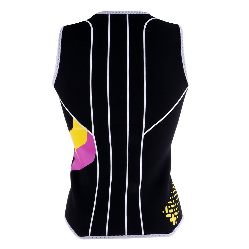 Chaleco de Neopreno de para Mujer, 3 mm, sin Mangas, con Cremallera Frontal, Chaqueta para Buceo, Surf, natación, esnórquel, Negro