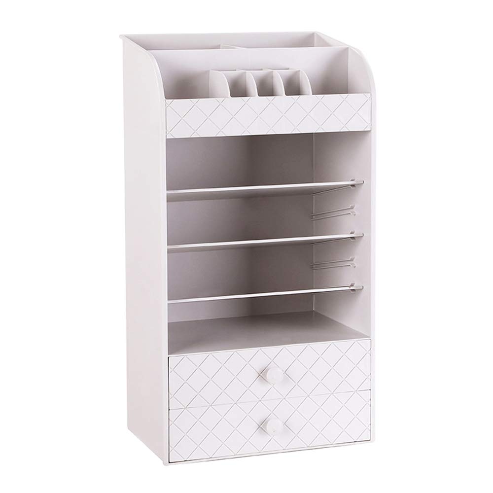 Contenitore Trucco Organizzatore, Organizzatore Di Trucco, Espositore Cosmetico, Organizer Per Vanità Regolabili Per Riporre Ordinatamente Rossetti, Spazzole, Smalto Per Unghie durevole, white