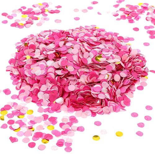 Bewudy 8000pcs Tissue Confetti Dots Table Pink Party Confetti for Birthday Graduation Wedding Toss Groovy Fall Autumn Party