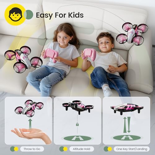 Image of Holy Stone HS210T Drones for Kids, 2 IN1 MINI Indoor Drone with Land & Fly Mode, Four Posture Deformations RC Quadcopter with 3D Flip, Auto Hovering, Easter day& Birthday Toy Gift for Boys and Girls