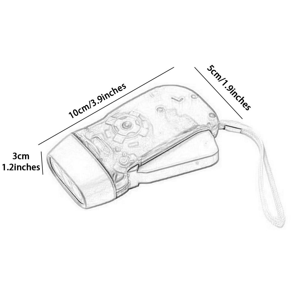 Torcia Ad Energia Manuale 4/8/10 Pezzi, Torcia Elettrica Dinamo Manuale Senza Batteria Con LED, Campeggio Ed Escursionismo(Gray color,Set 3)