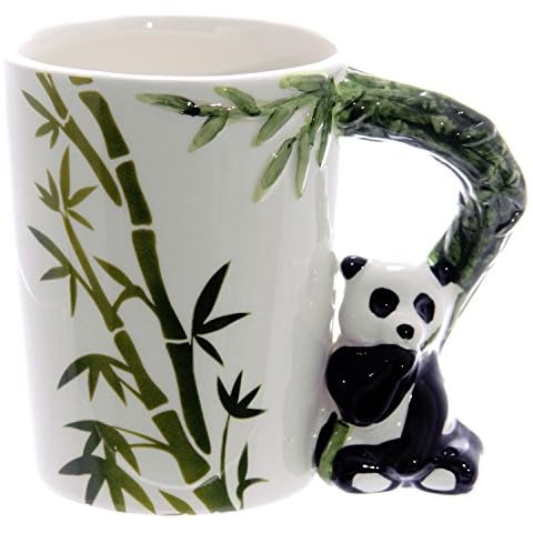 Close Up Tasse mit 3D Panda und Bambus Henkel Cover