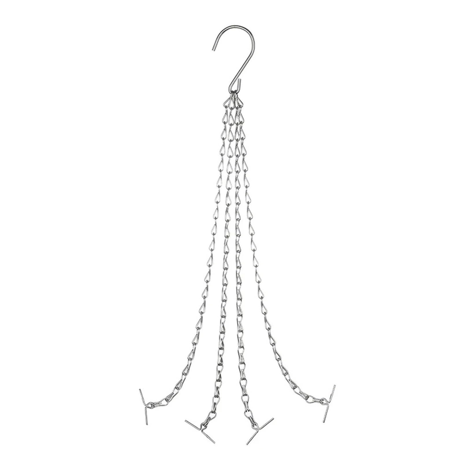 SQQCREATO Hanging Basket Chains 1Pc Flower Pot Hanging Basket Chain Replacement Plant Hanger Iron Bird Feeders Other Ornaments(Silver2)