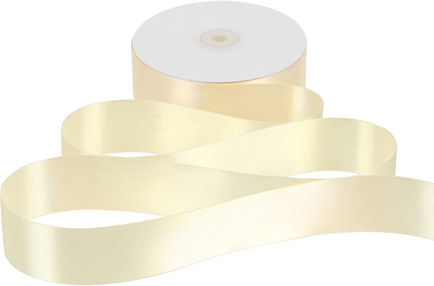 7/8" Double Faced Satin Ribbon, Size: 50 Yards, Color: Ivory | Michaels MEEDEE Ivory Satin Ribbon 1-1/2 Inch Ivory Ribbon Lux Satin Double