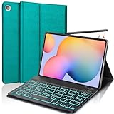 Samsung Galaxy Tab S6 Lite Case with Keyboard 10.4 Inch 2022/2020, 7 Color Backlit|Detachable Wireless Bluetooth Keyboard, Smart Folio Case for...
