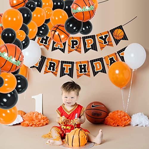 Beishida 110 Pack Basketball Balloon, Basketball Sports Party Balloons Arch Kit Decorations For Basketball Sports Garland Theme Party Birthday Party Decoration Supplies(Orange/Black) #TOP5