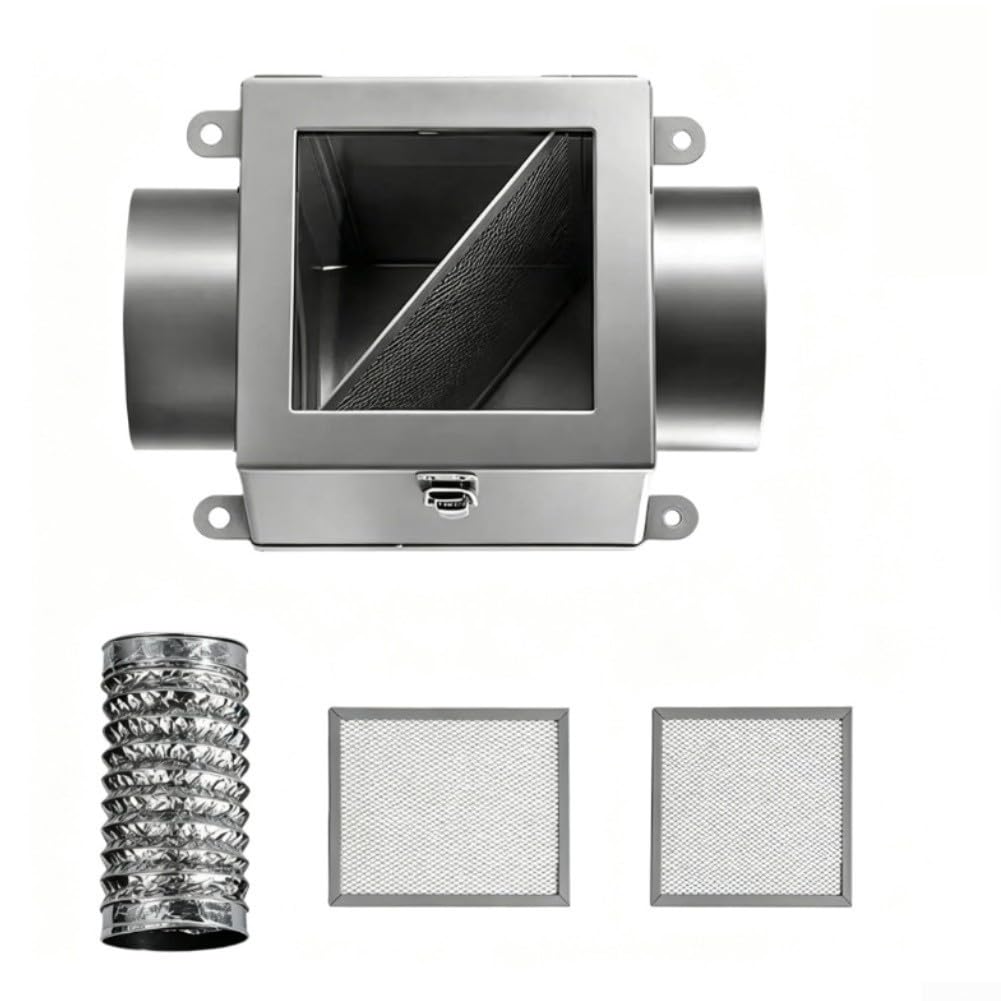 für fussel fänger Metall 95mm Rohr Anschluss Lüftung für fussel(Silver Gray)
