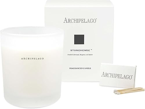 Archipelago Botanicals Vela perfumada, Stonehenge, mezcla de cera prémium vertida a mano, tarro de vela de vidrio para el hogar con caja de regalo,