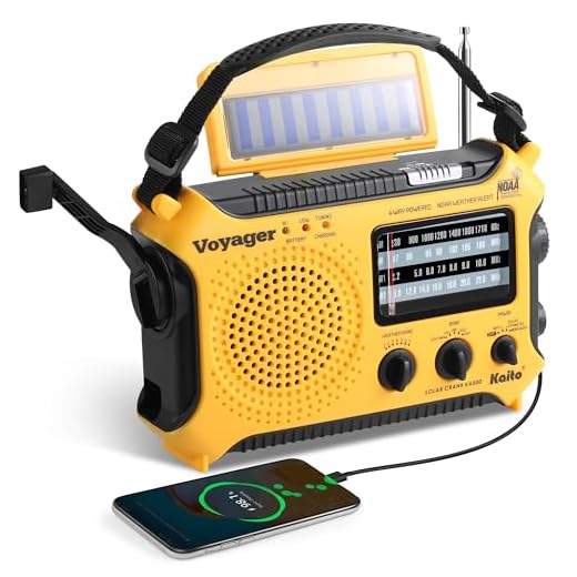 Kaito KA500 5-way Powered Solar Power,Dynamo Crank, Wind Up Emergency AM/FM/SW/NOAA Weather Alert Radio with Flashlight,Reading Lamp and Cellphone Charger, Yellow