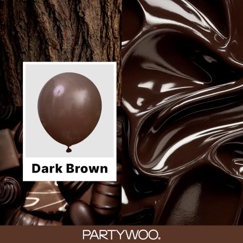 Image of PartyWoo Dark Brown Balloons 50pcs Boho Coffee Neutral Fall Color 12 Inch | Balloons for Bachelorette Baby Shower Anniversary Thanksgiving Birthday Autumn Theme Party Decorations Brown-F20