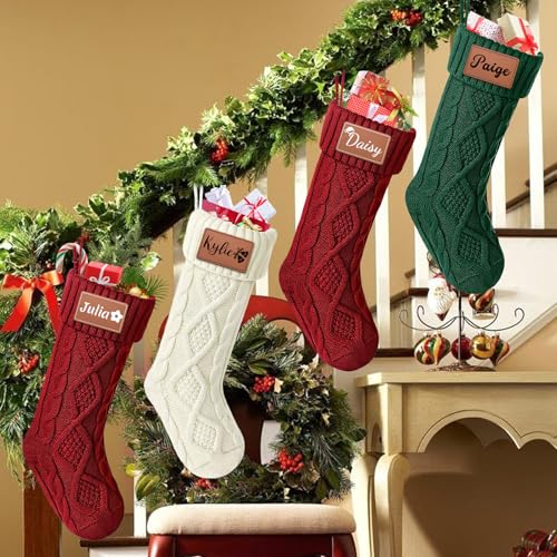 image for Dreamdecor Personalized Christmas Stockings with Names Monogram, 18”