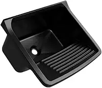 Tanque Pvc 28l De Lavar Roupa 48x52cm Preto Com Válvula