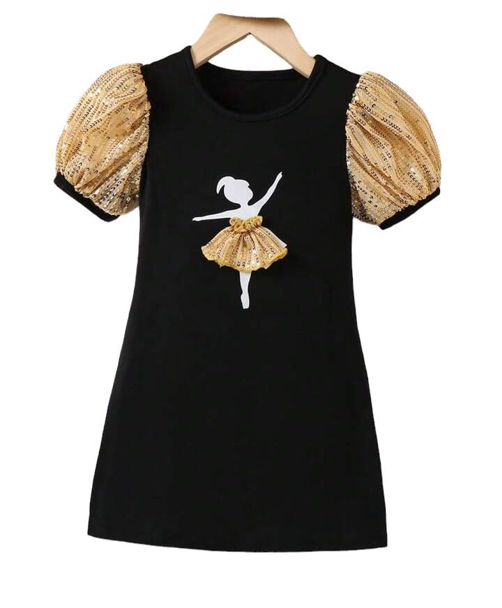 ER Fashion Casual Cotton Blend Knee Length Ruffle Short Sleeves Dress for Girls ER Fashion Casual Cotton Blend Knee Length Ruffle Short Sleeves Dress for Girls