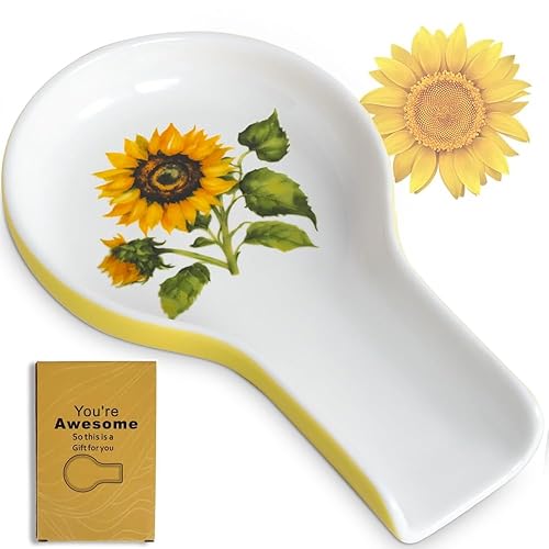 Spoon Rest for Stove Top - Sunflower Christmas Spoon Rest
