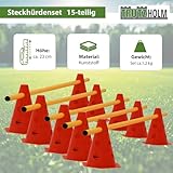 TRUTZHOLM Steckhürdenset 15- teilig 23 cm höhenverstellbar Agility Set Hunde Trainingszubehör Hobby Horsing rot