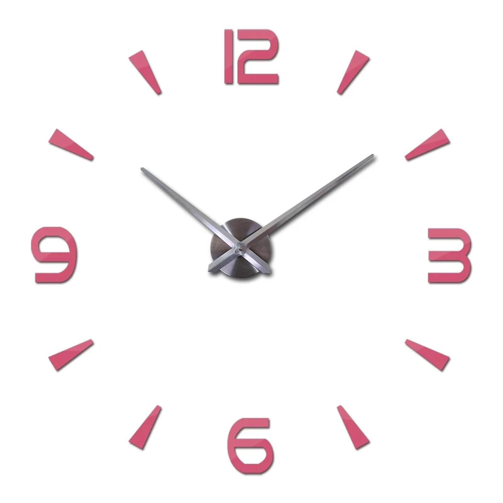 VFDVSWZSA Stylish wall clock, Brief Wall Clock For Living Room Design Mirror Clocks Diy 3d Stickers Large Decorative Quartz Watch(Pink,27 inch)