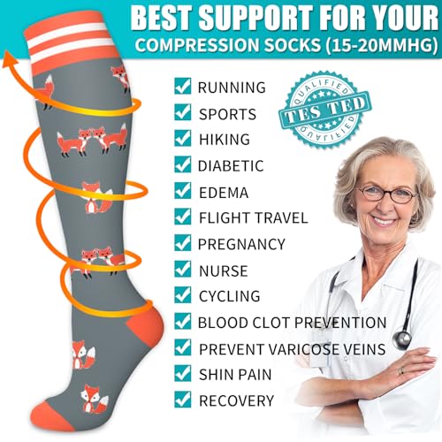 Image of Copper Compression Socks for Women & Men (6 pairs) - Best Support for Nurses, Running, Hiking, Recovery
