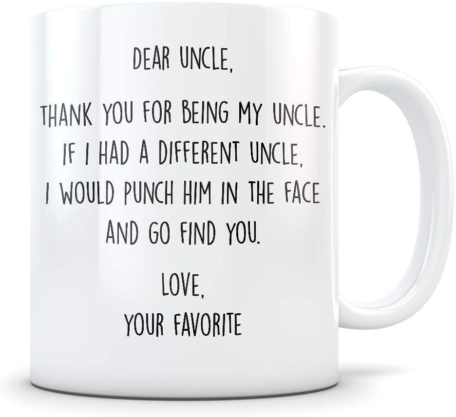 Giftme Uncle Appreciation Your Funcle's Recognition Best Respect and Admiration Birthday, Christmas Coffee Tea Mug Unique 11oz White Ceramic Mug.