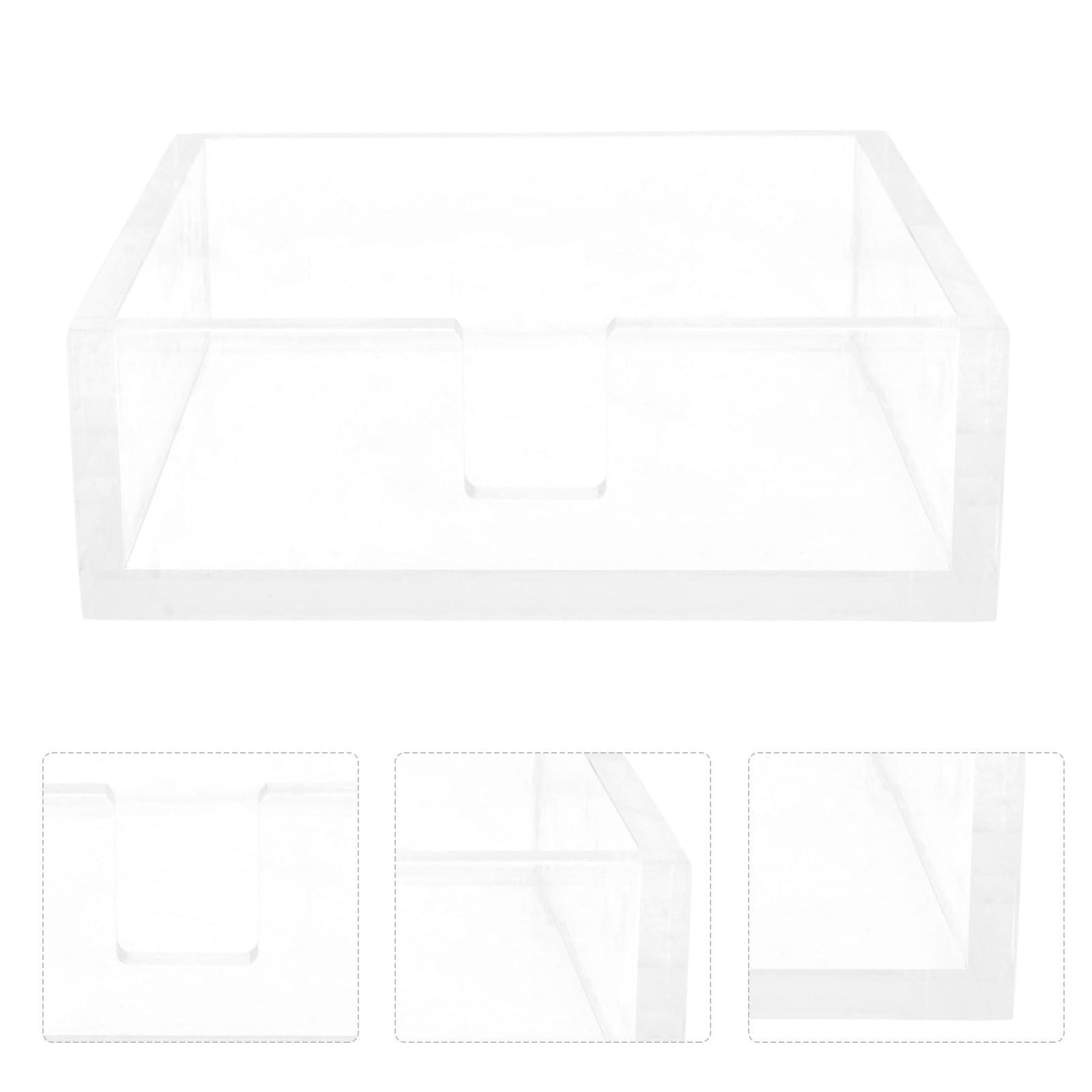 Zerodeko 1pezzi Porta Tovaglioli Trasparente in Acrilico Compatto per Tavola Organizzatore Fazzoletti da Tavola per Cena Festa e Banchetto Design Sigillato e Resistente Dimensioni